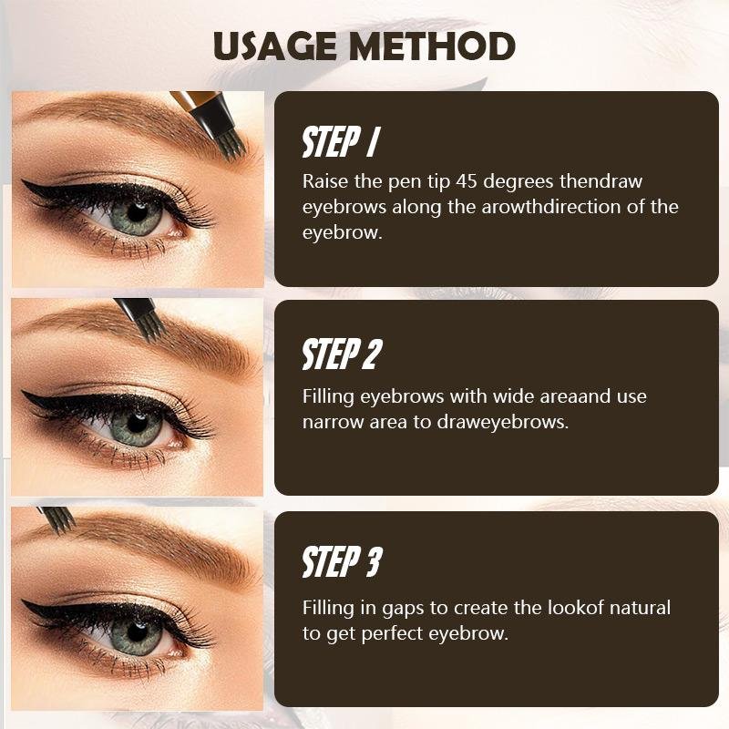 Augenbrauen Stift wasserdicht, Eyebrow Pen für präzises Augenbrauen Contouring, langanhaltender Make-up Stift für natürliche und volle Brauen