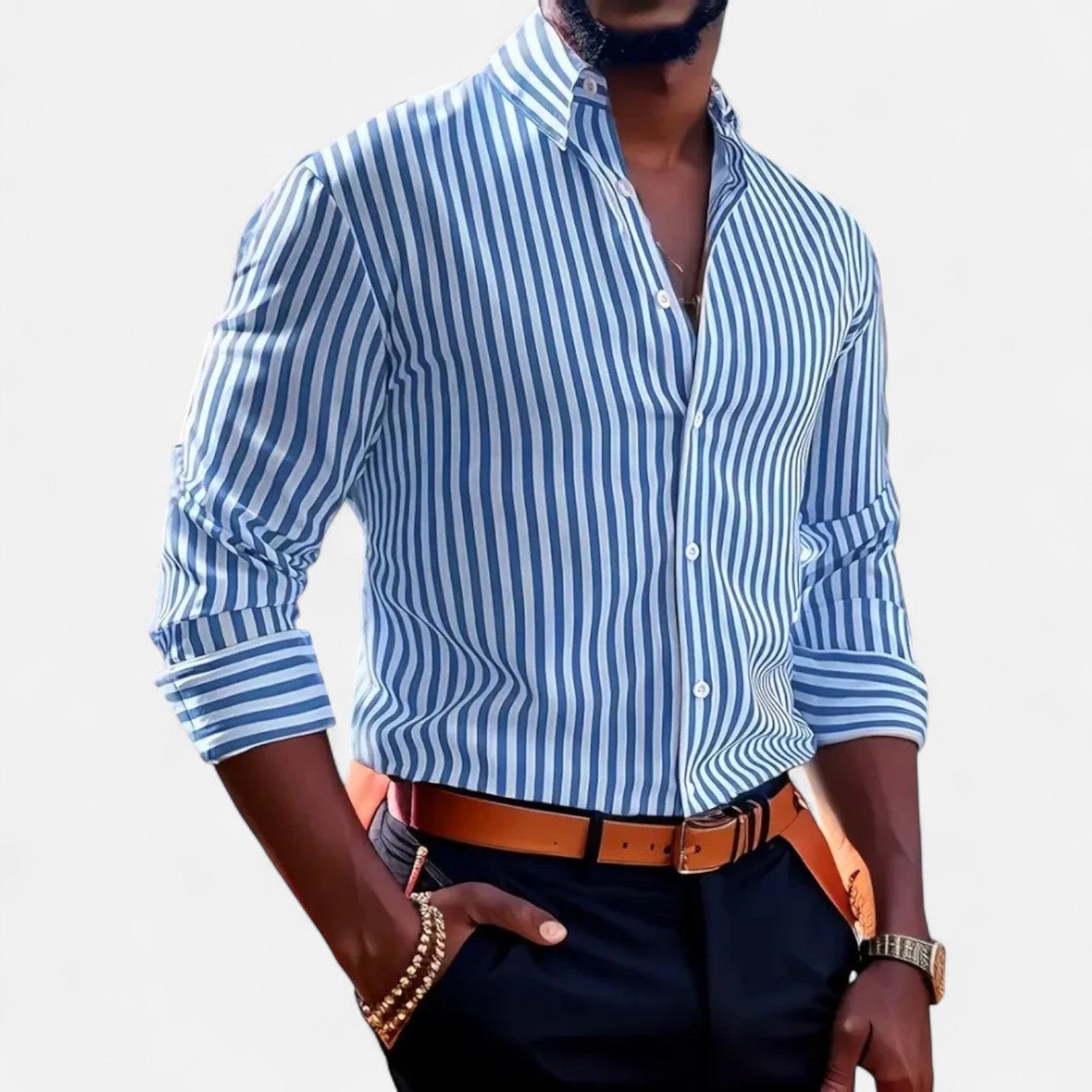 Striped Shirt for Men – Tailored Lines, Timeless Elegance, and Casual Chic