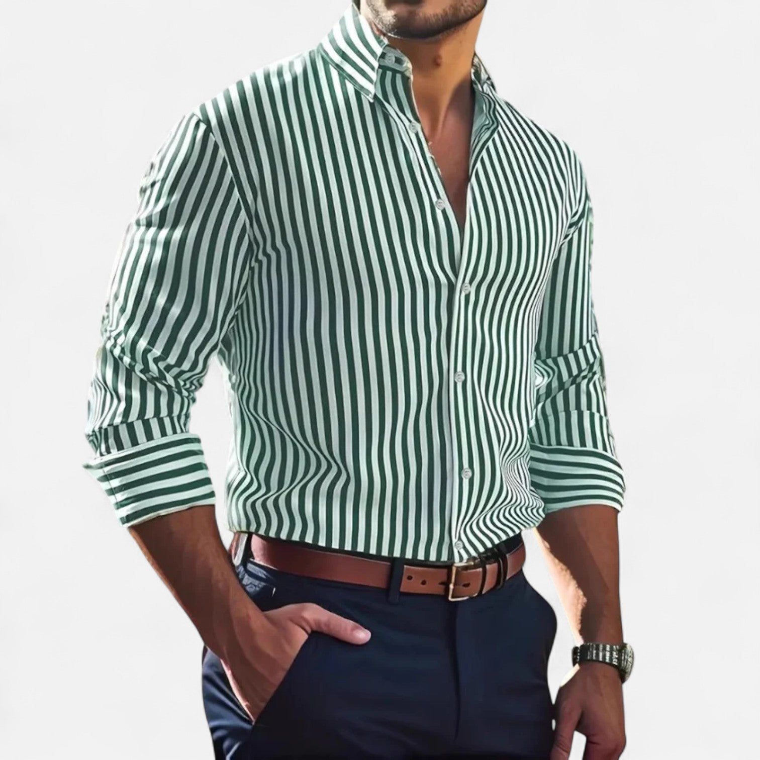 Striped Shirt for Men – Tailored Lines, Timeless Elegance, and Casual Chic