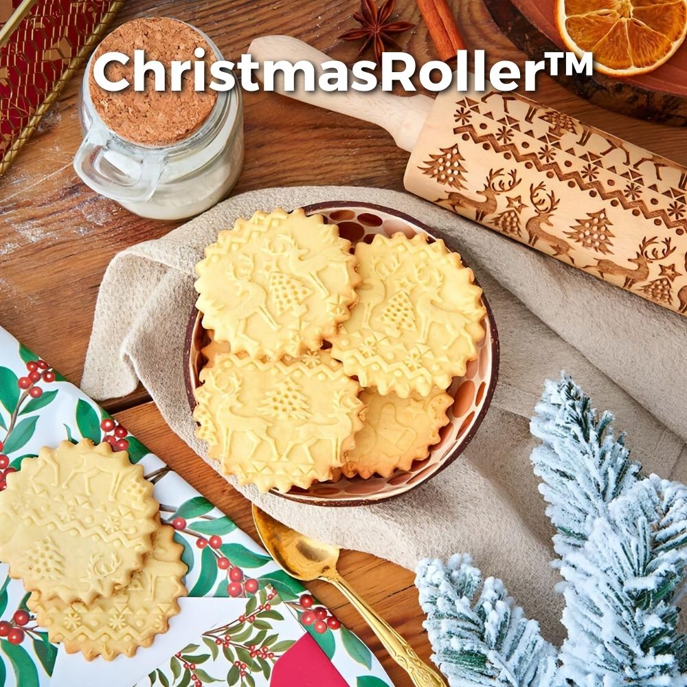 HolidayCarve® | PatternRod Baking Pattern Rod – Festive Embossing for Cookies
