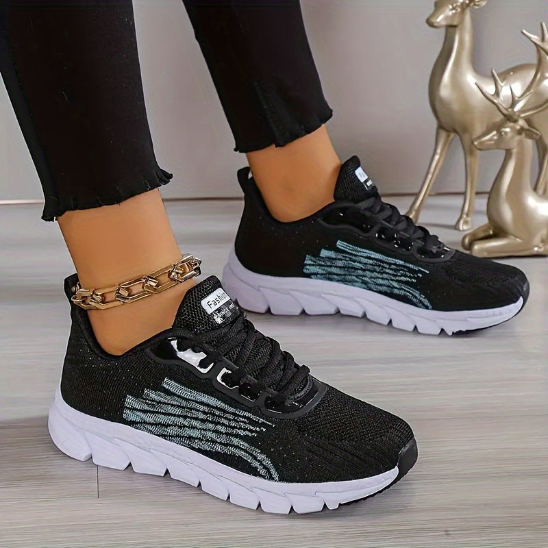 Damen-Sneaker in Weiß – atmungsaktive Sportschuhe mit Mesh-Obermaterial und rutschfester Sohle