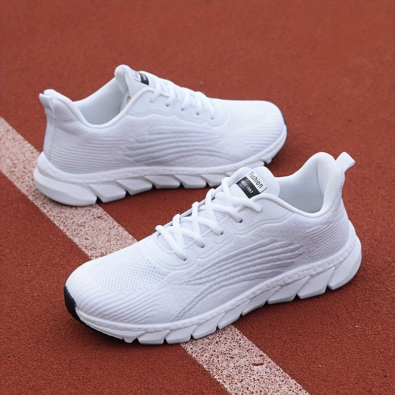 Damen-Sneaker in Weiß – atmungsaktive Sportschuhe mit Mesh-Obermaterial und rutschfester Sohle