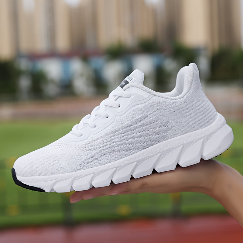 Damen-Sneaker in Weiß – atmungsaktive Sportschuhe mit Mesh-Obermaterial und rutschfester Sohle