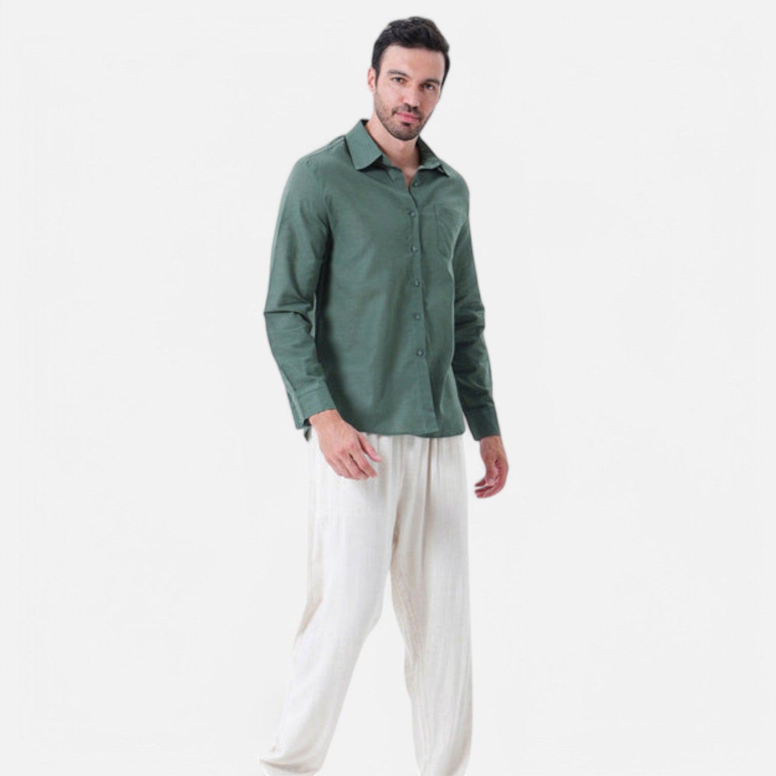 Pure Linen Long Sleeve Shirt for Men