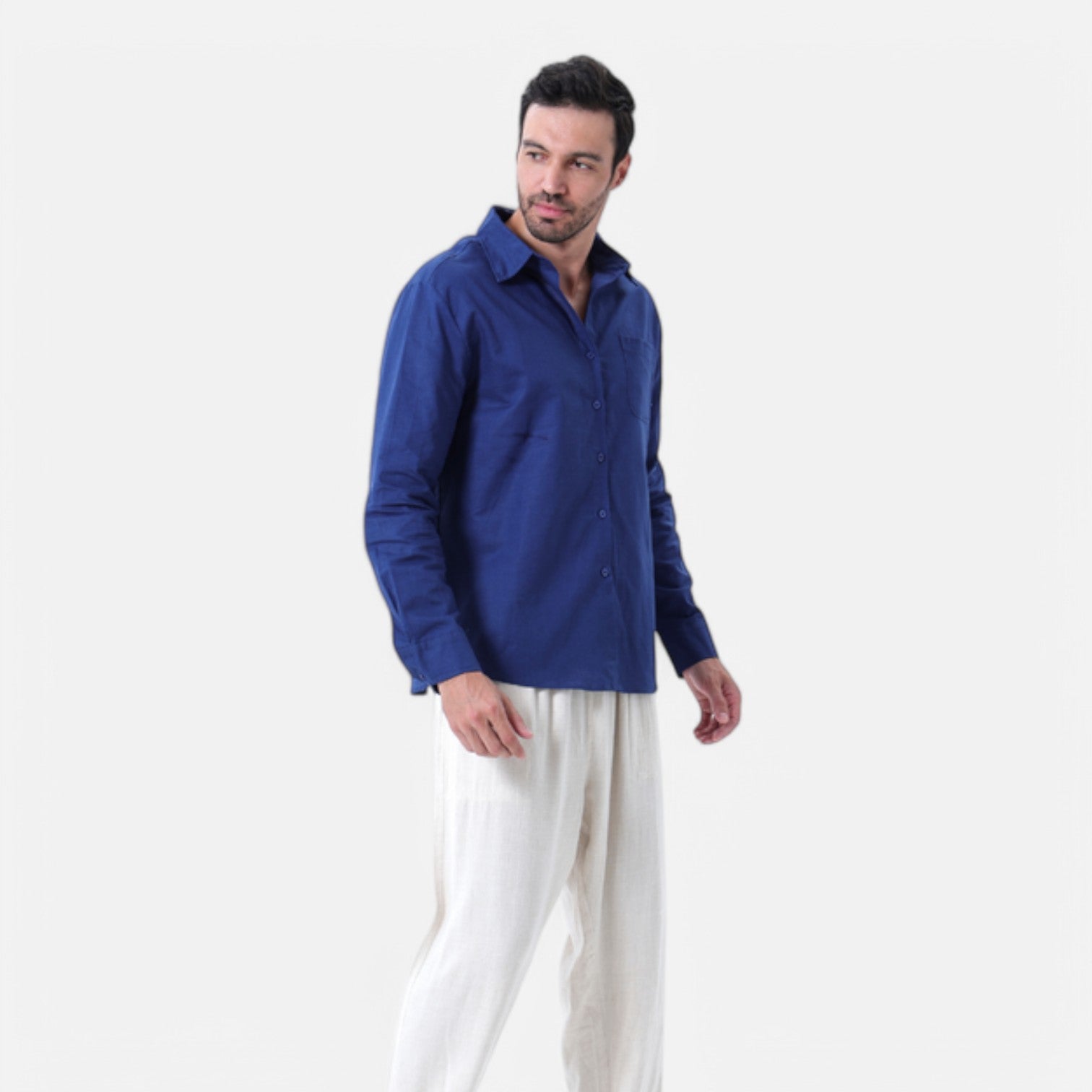 Pure Linen Long Sleeve Shirt for Men
