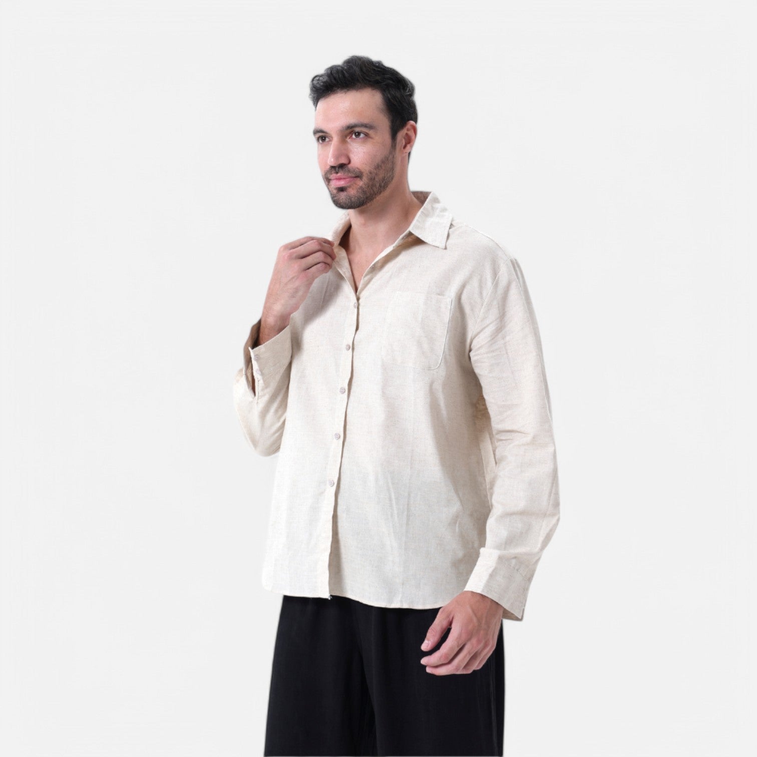 Pure Linen Long Sleeve Shirt for Men