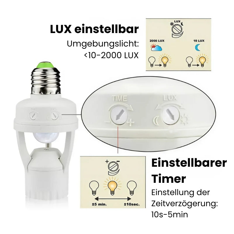 1+1 Gratis Intelligenter Bewegungssensor mit einstellbarer Zeit und Licht