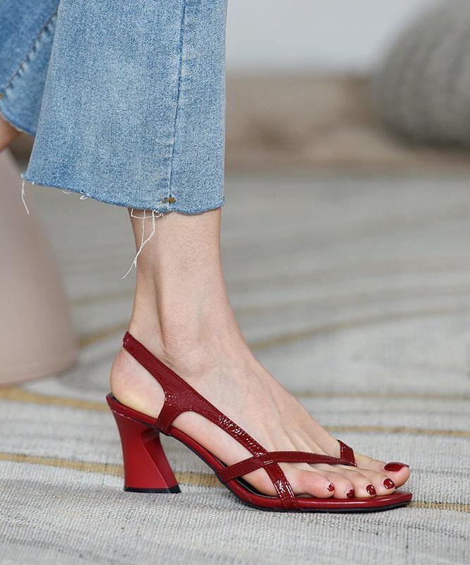 Scarviva™ | Rote Sandalen Peep Toe Sandalen mit hohem Absatz