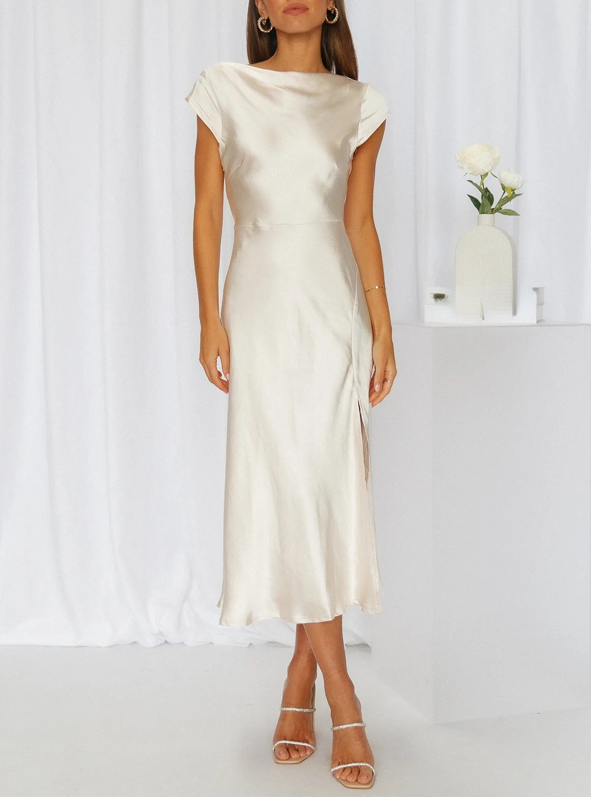 50% RABATT | Kay | Elegantes Slik-Kleid