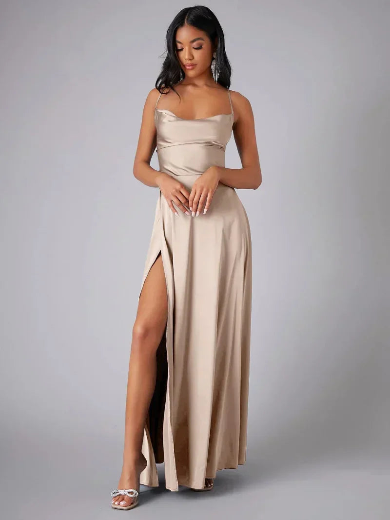 Alvaree® | Elegantes Maxikleid aus Satin