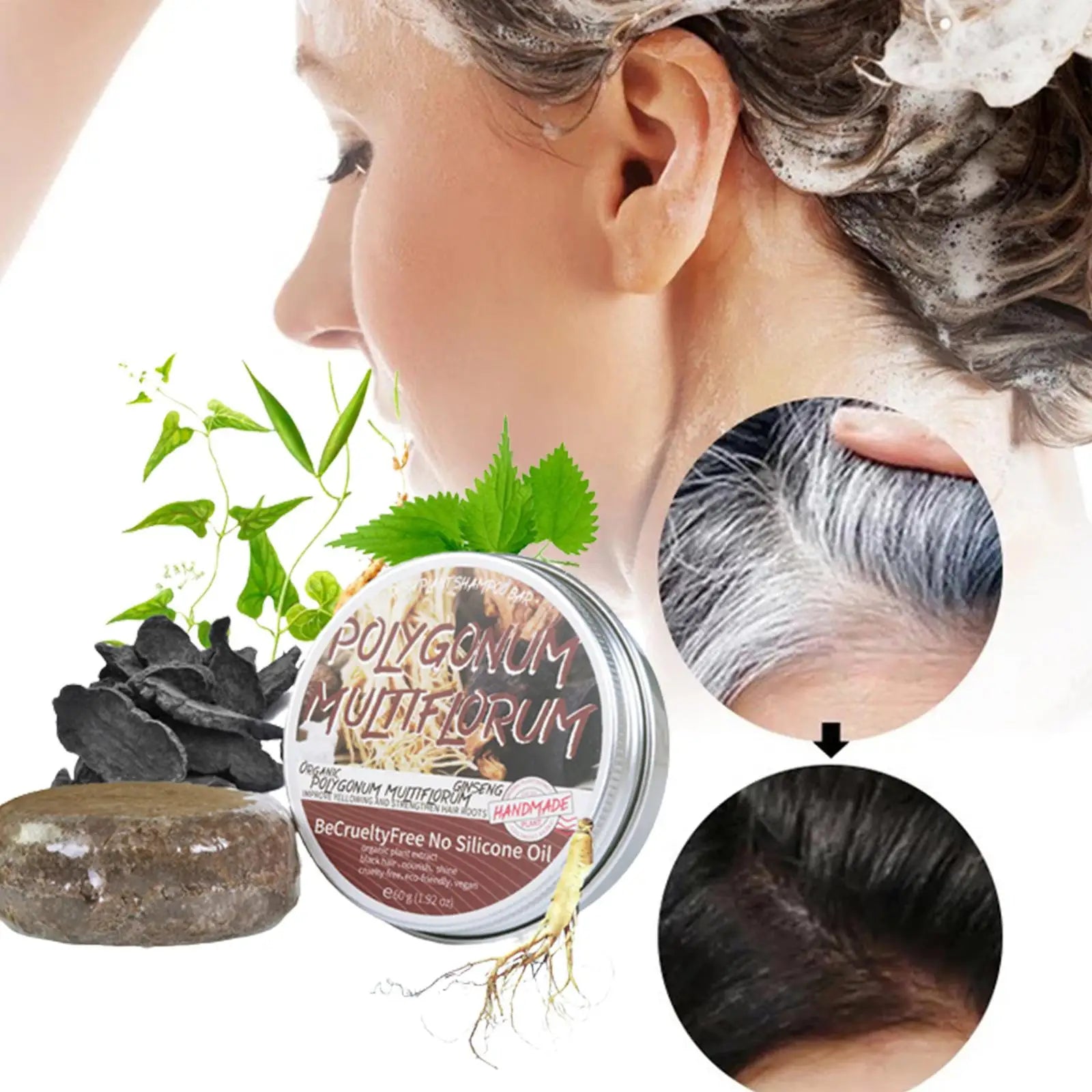 1+2 GRATIS | Naturiva™ | Natürliches Haarverdunkelungs-Shampoo
