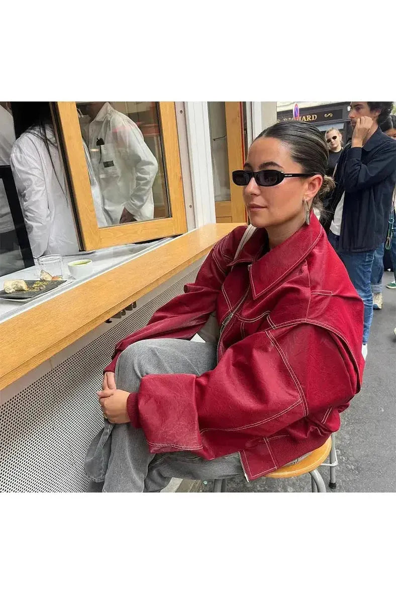 Sierra® | Scharlachrote Lederjacke