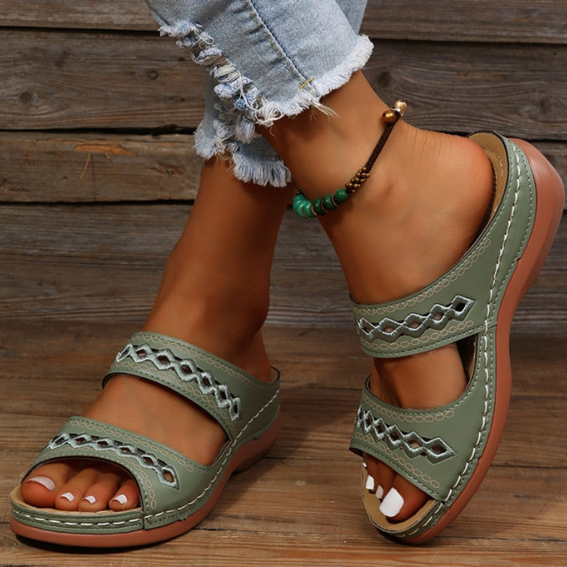 Saphira | Gemütliche flache Sandalen