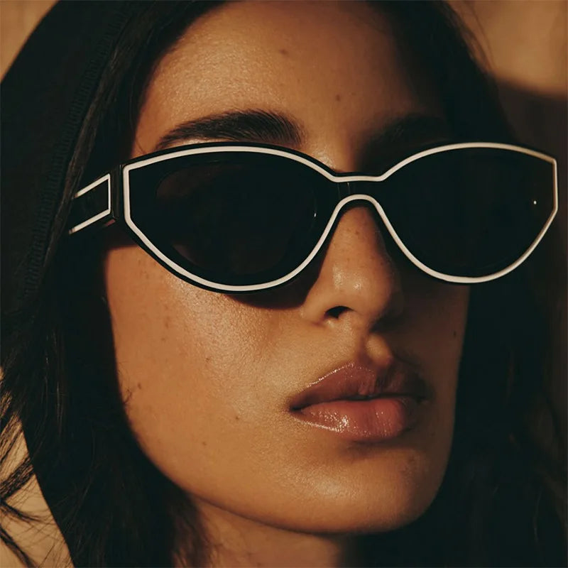 Schwarz-weiße Cat-Eye | Sonnenbrille