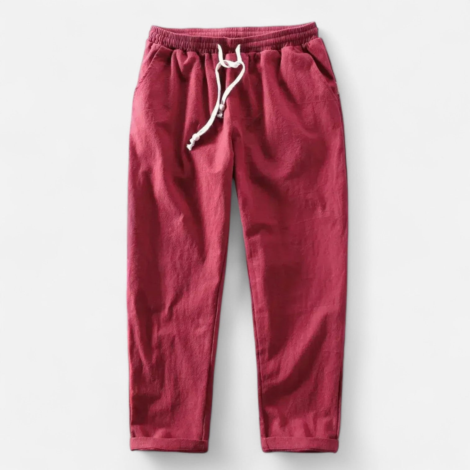 Men's Linen Pants with Drawstring – Breathable Comfort, Relaxed Fit