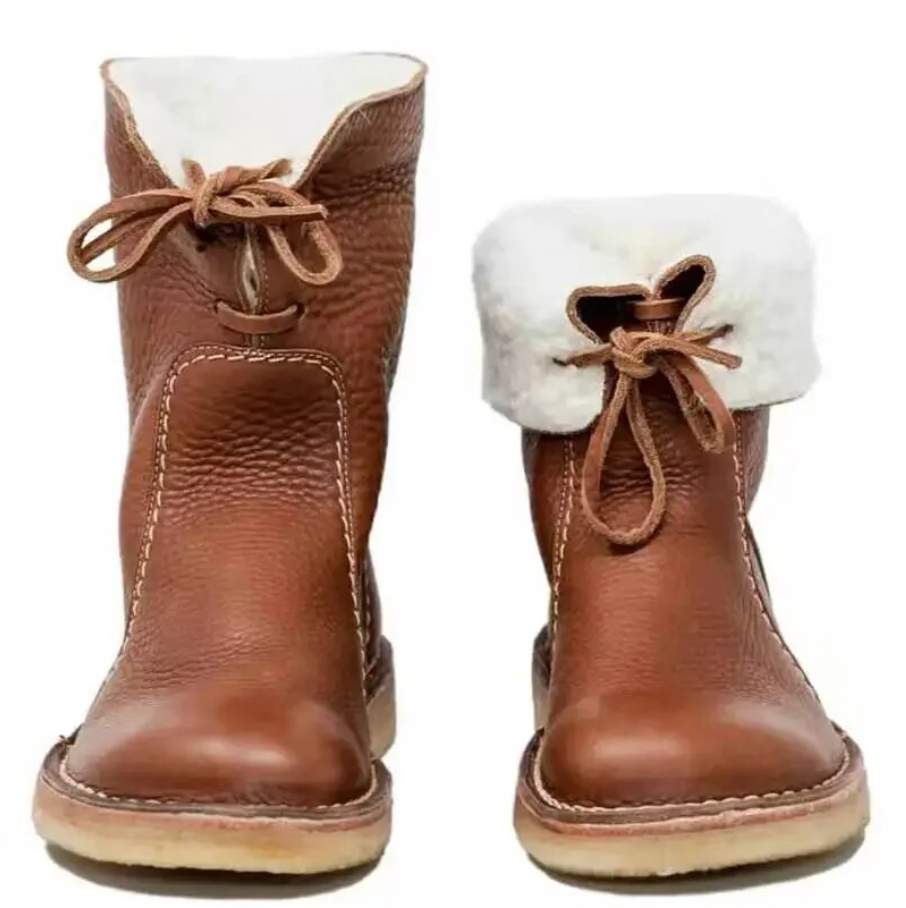 LuxeLeder™ Lederstiefel mit Fleece-Futter