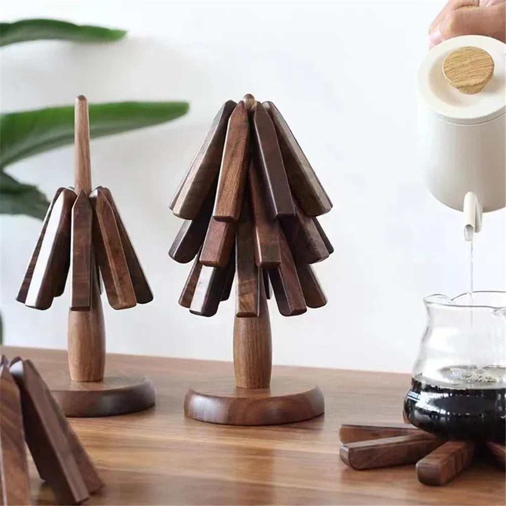 WalnutTree® | CoasterSet Naturholz Untersetzer – Schützt Ihre Möbel vor Hitze & Flecken