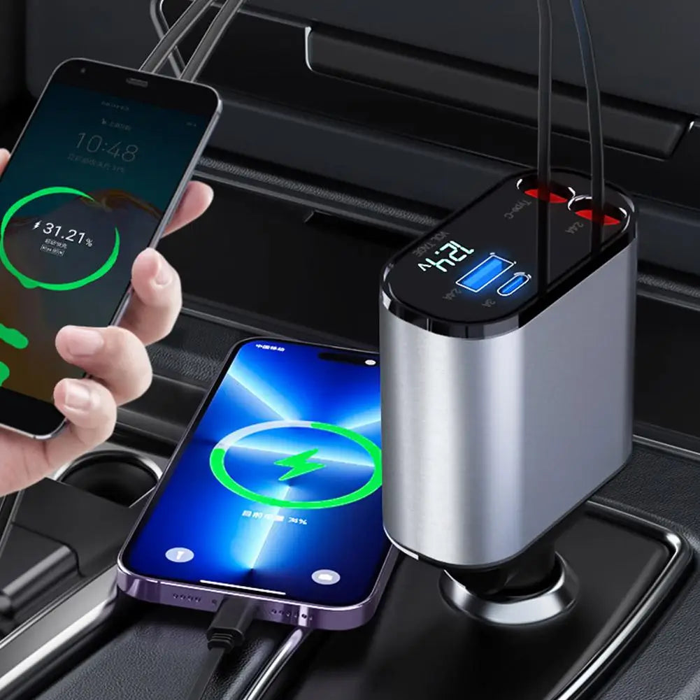 FlexCharge™ - Lade alle deine USB- und Lightning-kompatiblen Geräte während der Fahrt auf