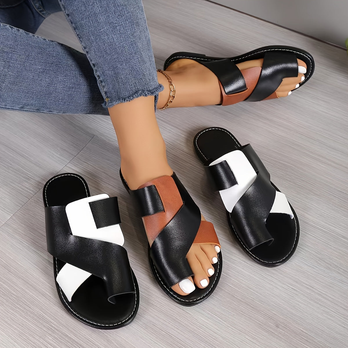 SummerEase™ | Trendige Kunstleder Sandalen Damen