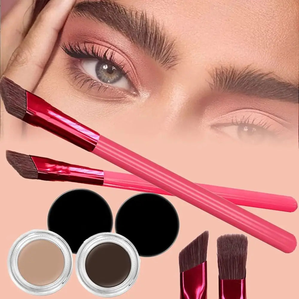 Augenbrauen Gel Set mit Pinsel, wasserfestes Brow Gel für langanhaltendes Augenbrauen Styling in Braun und Schwarz