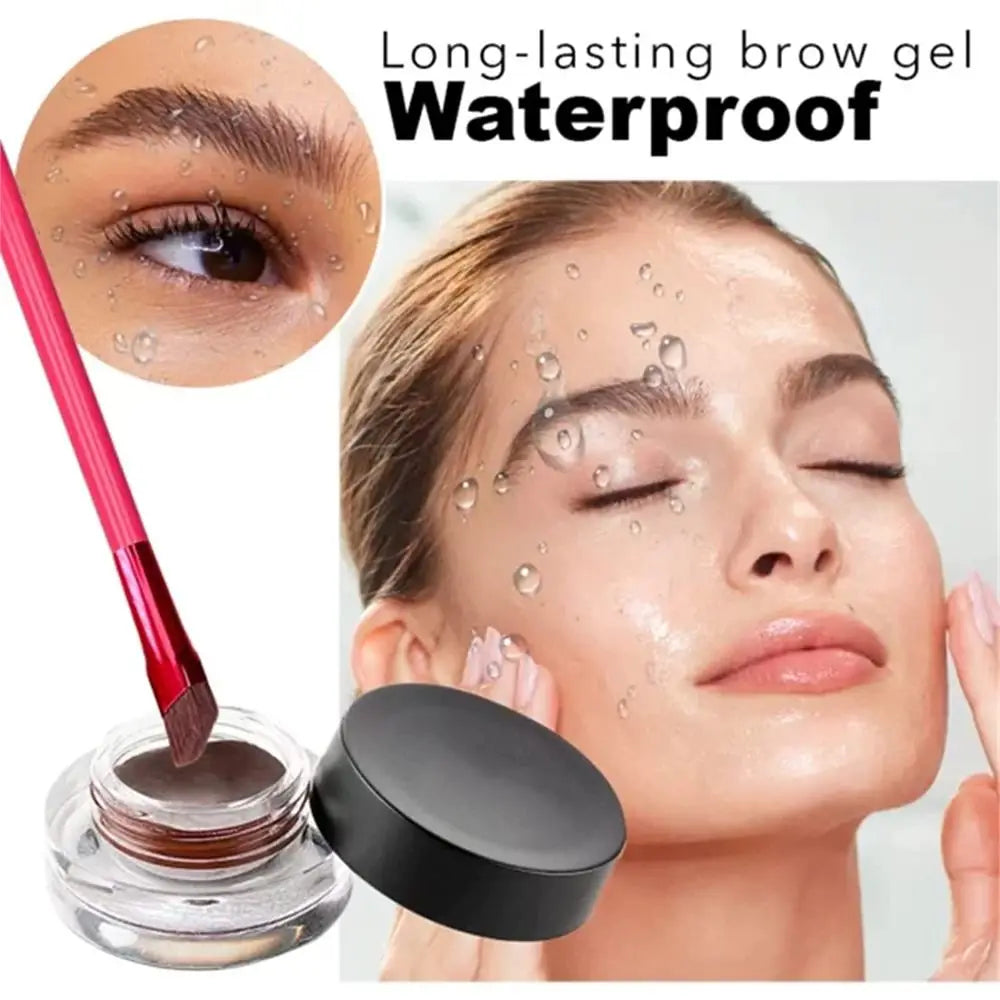 Augenbrauen Gel Set mit Pinsel, wasserfestes Brow Gel für langanhaltendes Augenbrauen Styling in Braun und Schwarz