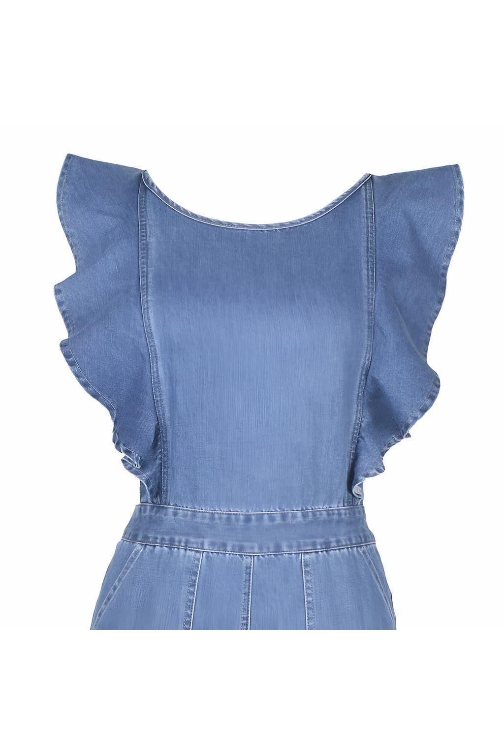 DenimDynasty™ Denim-Overall mit offenem Rücken