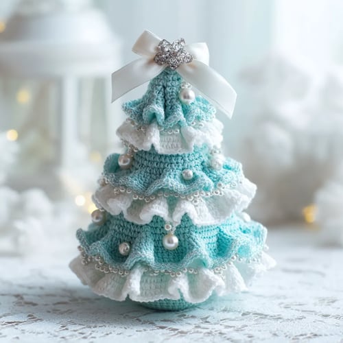 1+1 GRATIS | KnitGlow® DIY Häkelbaum-Set – Handgemachte Weihnachtsdeko mit Herz