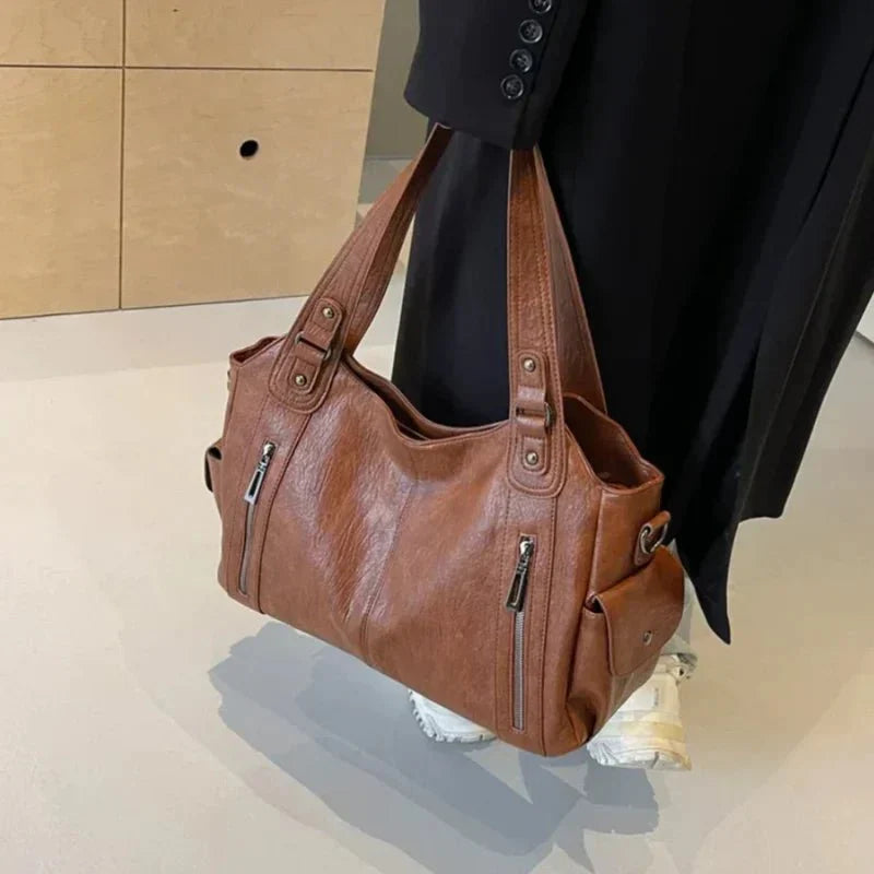 Aviana | Klassische Vintage-Lederhandtasche