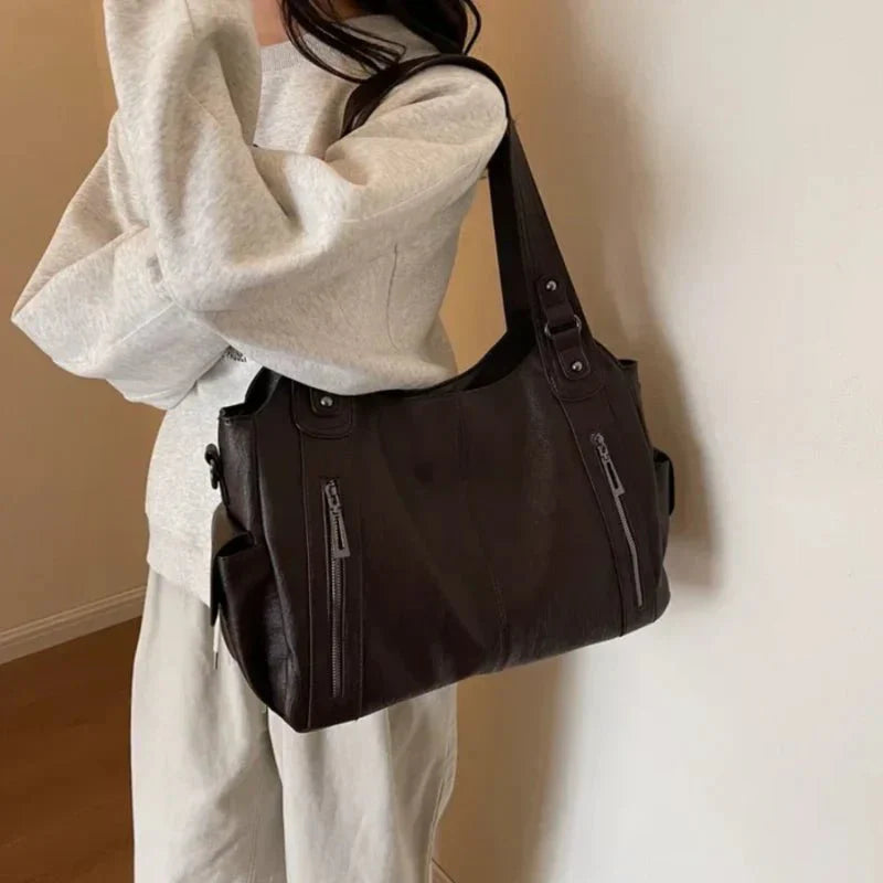 Aviana | Klassische Vintage-Lederhandtasche