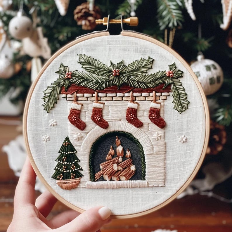 FrostMuse® | StitchScape Stickset – gemütliche Stickkunst für die Feiertage
