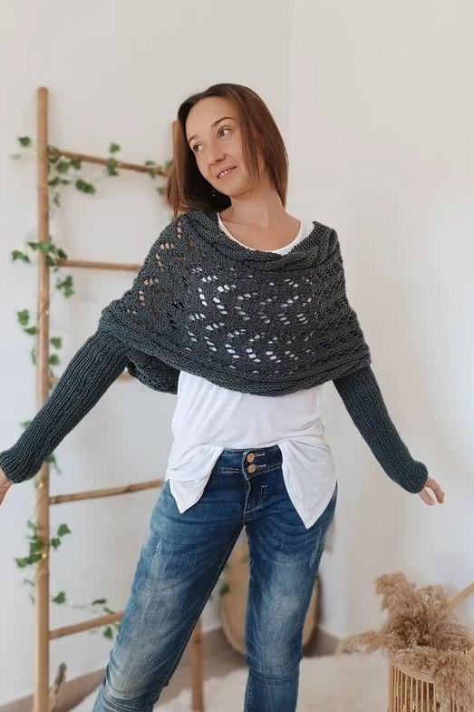 Zenina® | Doppelten Ärmeln Shawl Schal