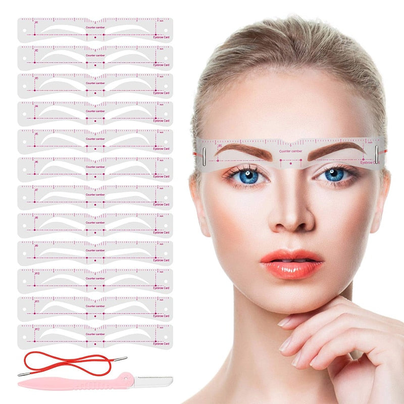 1+1 GRATIS | BrowMaster™ Wiederverwendbares Augenbrauen-Schablonenset (12 Stück pro Packung)