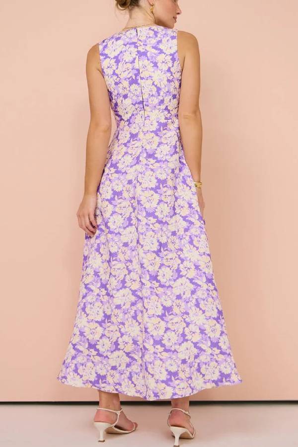 Imprinta™ | Herbst Maxi Kleid Violett