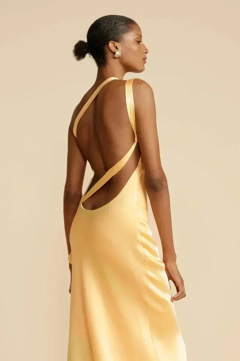 EvokeSlope® | Elegantes, einseitiges, rückenfreies Kleid