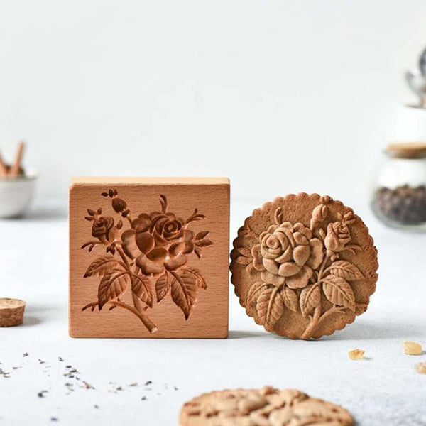 BakeCarve® | PressForm Embossing Cookie Cutter – Engraved Wooden Molds for Pastries