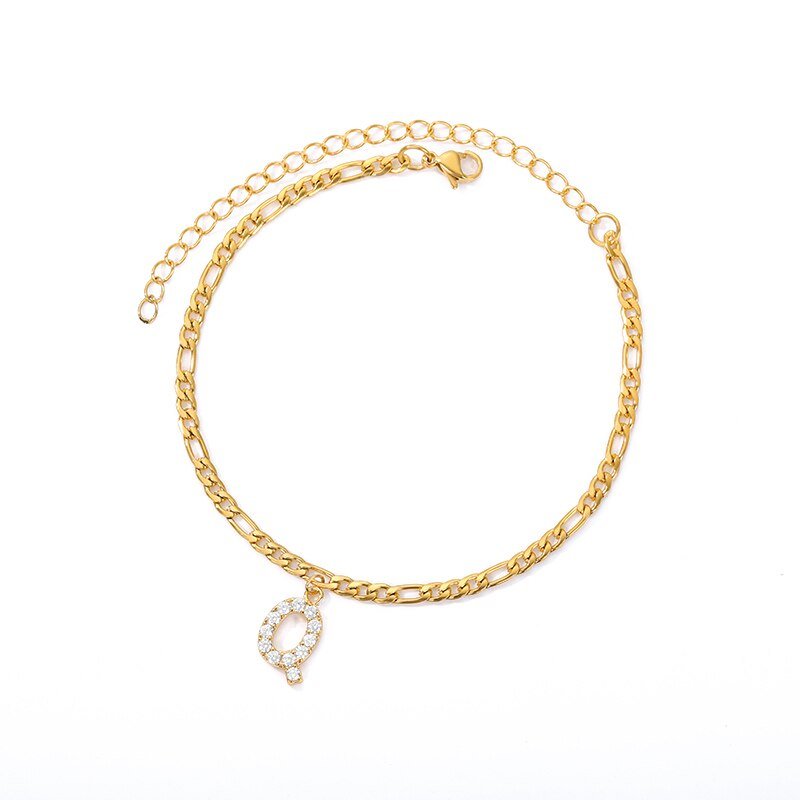 LuxeLetter™ | Einzigartiges Crystal Letter Knöchelarmband Gold