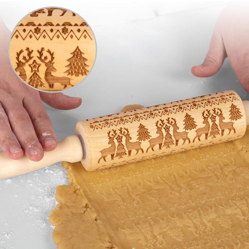 HolidayCarve® | PatternRod Baking Pattern Rod – Festive Embossing for Cookies
