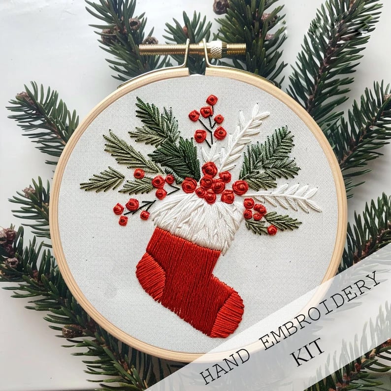 FrostMuse® | StitchScape Stickset – gemütliche Stickkunst für die Feiertage
