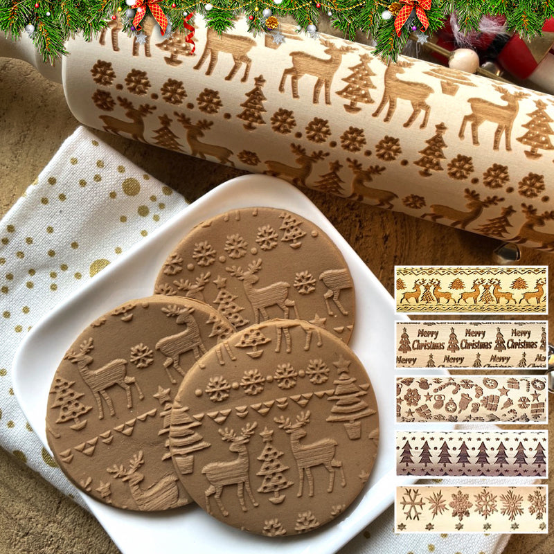 HolidayCarve® | PatternRod Baking Pattern Rod – Festive Embossing for Cookies