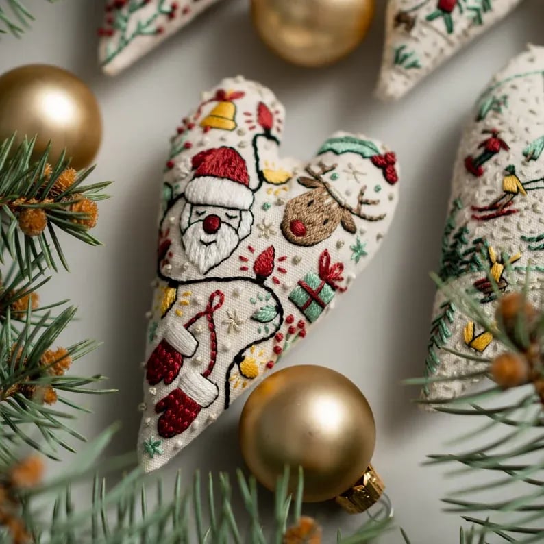 ThreadCherish® DIY-Stickerei-Set für Weihnachtsschmuck