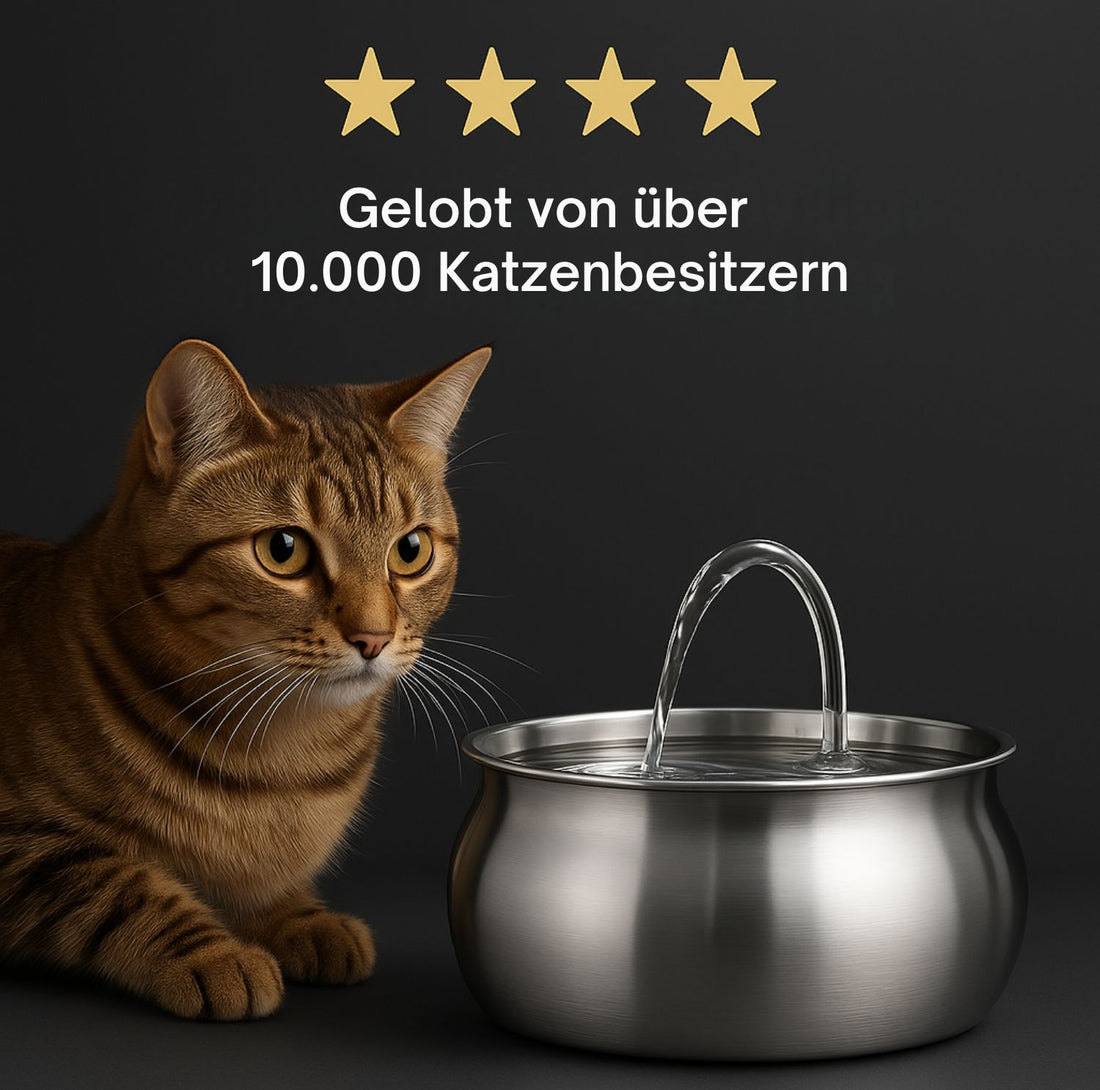 WhiskerWell | Flüsterleiser Edelstahl-Katzenbrunnen | Saubere, fließende, stressfreie Flüssigkeitszufuhr