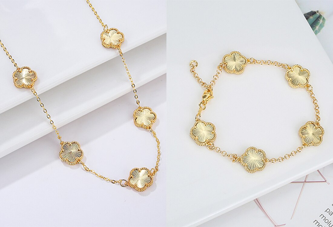50% RABATT | Zenvada BlütenDuo | Armband & Halskette Set für die Moderne Dame