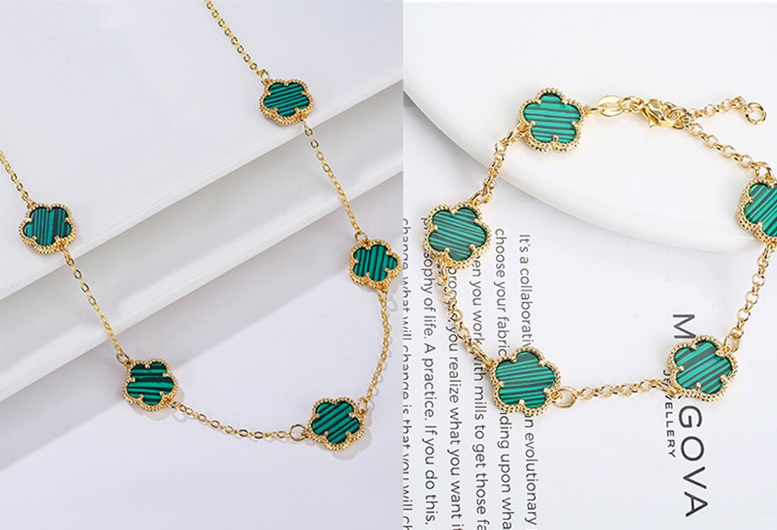 50% RABATT | Zenvada BlütenDuo | Armband & Halskette Set für die Moderne Dame