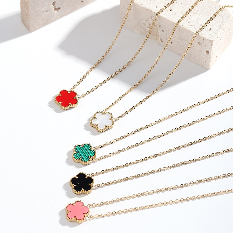 50% RABATT | Zenvada GoldKlee Ensemble | Luxus Fünfblatt Ohrring & Halskette Set
