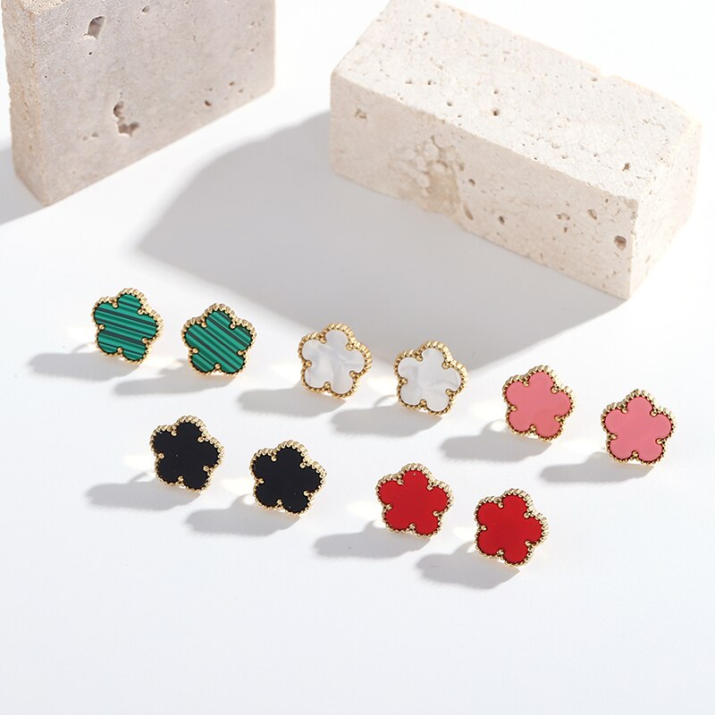 50% RABATT | Zenvada GoldKlee Ensemble | Luxus Fünfblatt Ohrring & Halskette Set