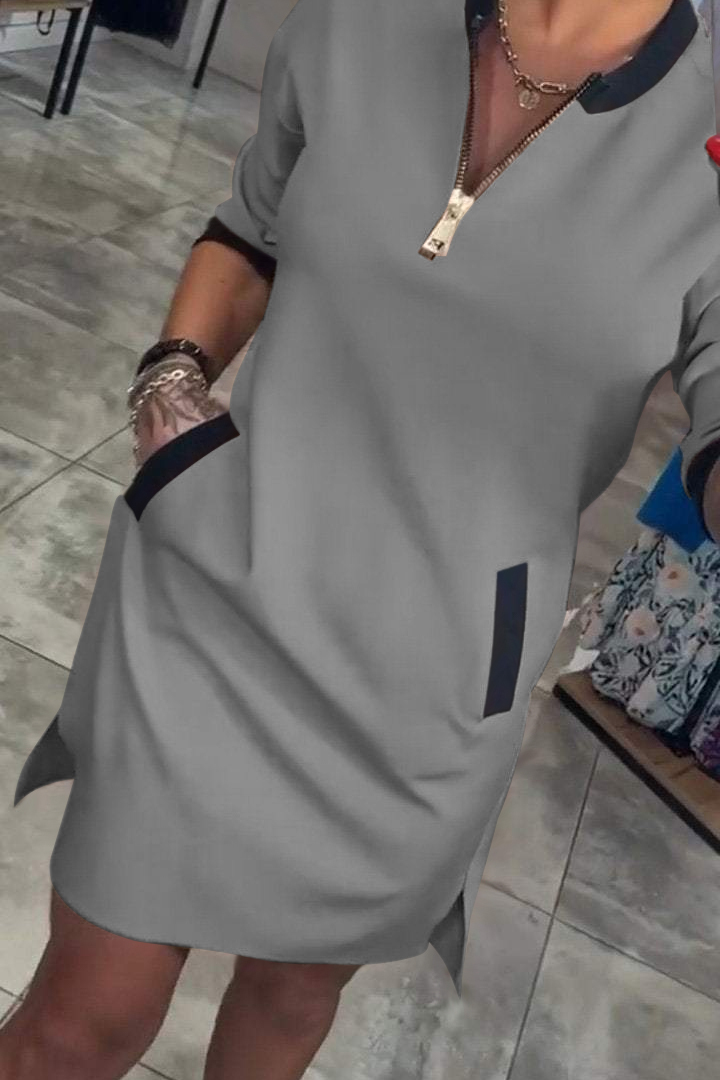 Zenora® | Lässiges Kleid mit V-Ausschnitt
