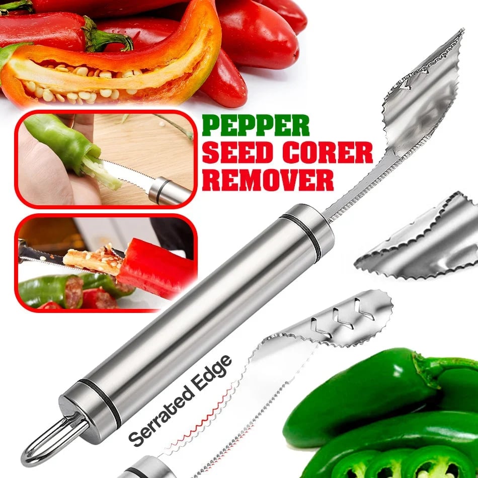 CoreCut® | PepperTool Entkerner Set – hochwertiges Küchenwerkzeug für Chilis, Paprika & mehr