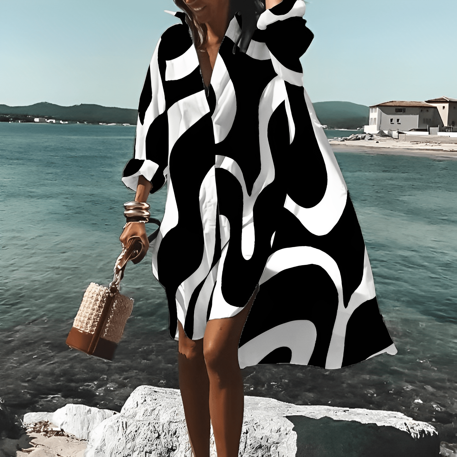 Elle&Vire | Unique Print Knielanges Kleid