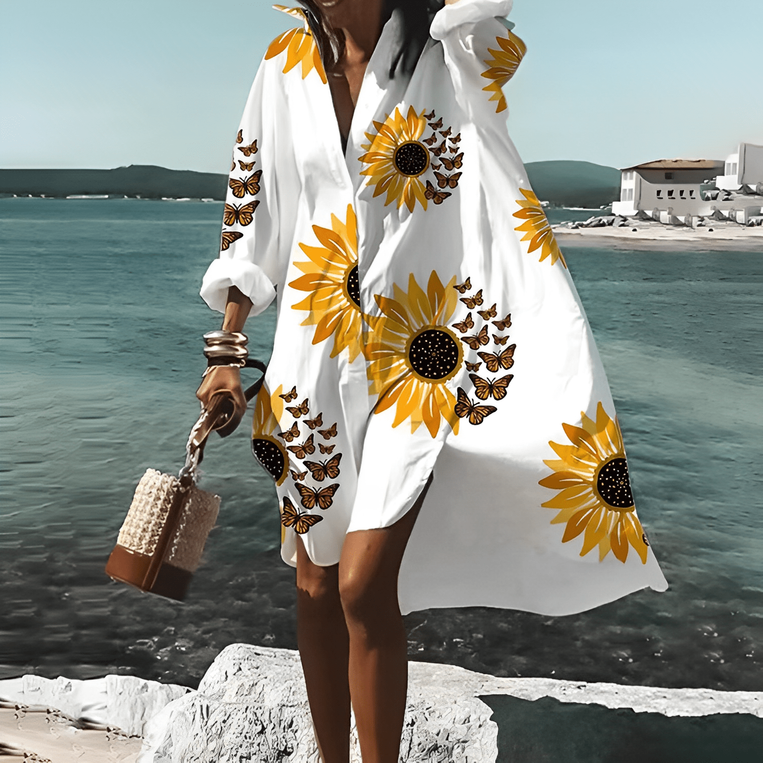 Elle&Vire | Unique Print Knielanges Kleid