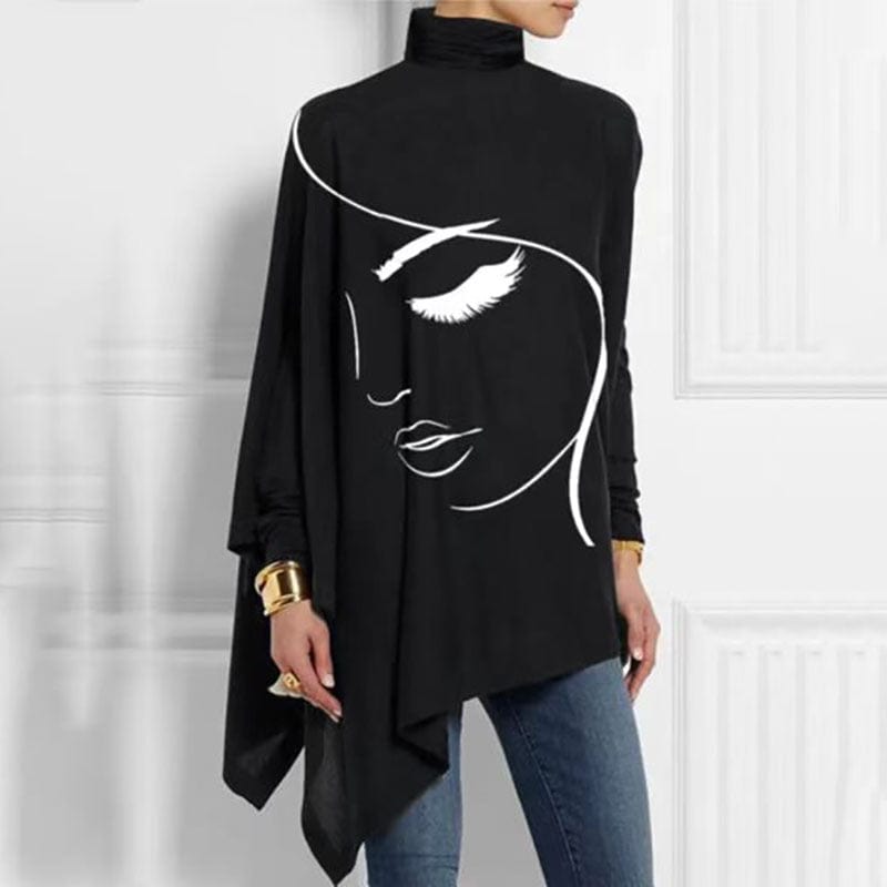 ArtMuse™ | Elegantes Rollkragenkleid mit Print